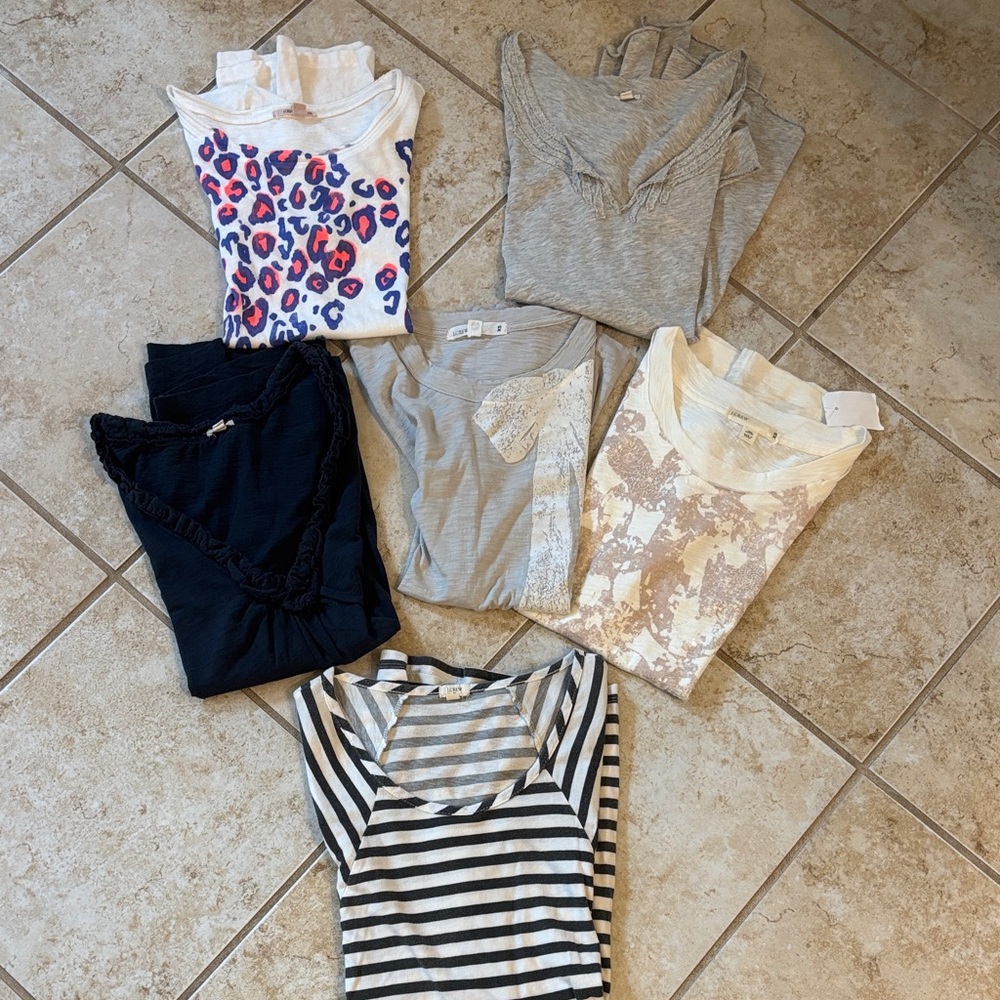 J Crew Tshirts XS lot of 6-Color Tops Collection